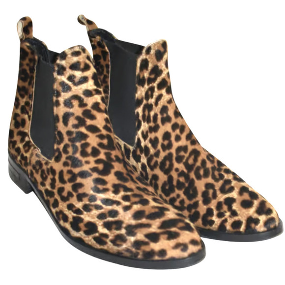 Freda Salvador NEW Chelsea Cheetah Leopard Calfskin Ankle Booties 5.5 - Picture 7 of 14